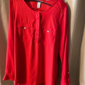 H & M red Blouse sz 8